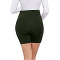 thumbnail image 4 of Crunowin Women's Maternity Shorts, Solid Color Belly Lift & With Pockets High-Waisted Workout Shorts Army Green XXL, 4 of 5