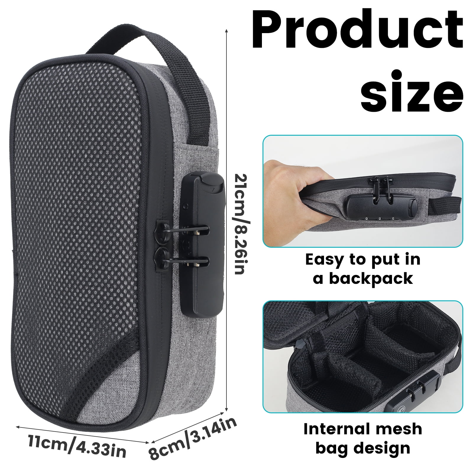 Sidekick Smell Proof Case Fresh Keeping Smell Proof Bag Safe Odor Proof Case Containers Sturdy Smell Proof Bag with Lock Portable Odor Proof Storage Bag for Traveling