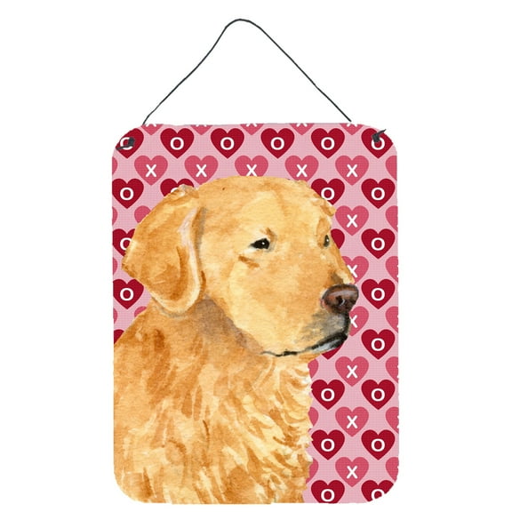 Golden Retriever Hearts Love and Valentine's Day Wall or Door Hanging Prints