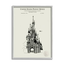 Stupell Industries Intricate Castle Blueprint Diagram Graphic Art Gray Framed Art Print Wall Art, Design by Karl Hronek