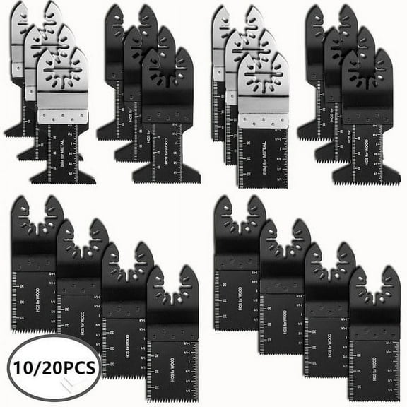 NUAHRHY 10/20pcs Bi-metal/Mix Saw Blades Oscillating Multi Tool for Fein Multimaster Dremel Makita Bosch Black/White