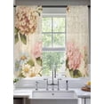 thumbnail image 2 of Pink Orange Hydrangea Sheer Curtains 63 Inch Length 2 Panels Set, Spring Vintage Botanical Flowers Voile Window Treatment Rod Pocket Curtains Sheers Drapes for Bedroom/Living Room/Kitchen 52x"63"x2, 2 of 7