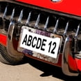 thumbnail image 5 of Autumn Pumpkins And Leafs Pattern License Plate Frame 2 Pack Happy Fall Harvest License Plate Cover Frame for Girl Women Men Vehicles 2 Round Holes Metal License Plate Frames, 5 of 6