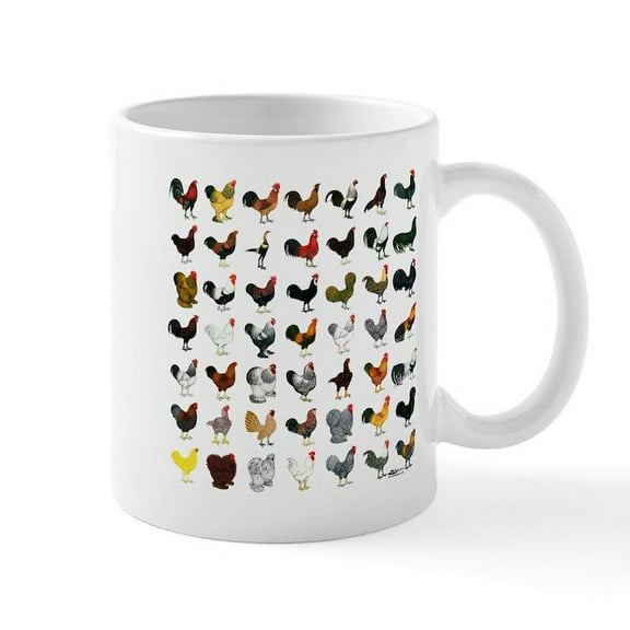 CafePress - 49 Roosters Mug - 11 oz Ceramic Mug - Novelty Coffee Tea Cup
