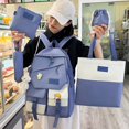 thumbnail image 4 of 5 pcs Campus Bag with Pencil Case Anti Scratch for Traveling Work (Black), 4 of 10