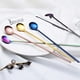 thumbnail image 1 of Juego de 6 cucharas mezcladoras de mango largo de acero inoxidable de 24,5 cm - Cucharas de té helado - Cucharillas de té - Cuchara de helado - Cucharas de cóctel - Cucharas mezcladoras - Negro, 1 of 2
