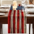 thumbnail image 3 of Table Runners 120 Inches Long Dress Scarves, Vintage American Flag Farmhouse Coffee/Dining/Kitchen Table Runner for Living Room, Retro USA Flag Wooden 13x120 Inch, 3 of 9