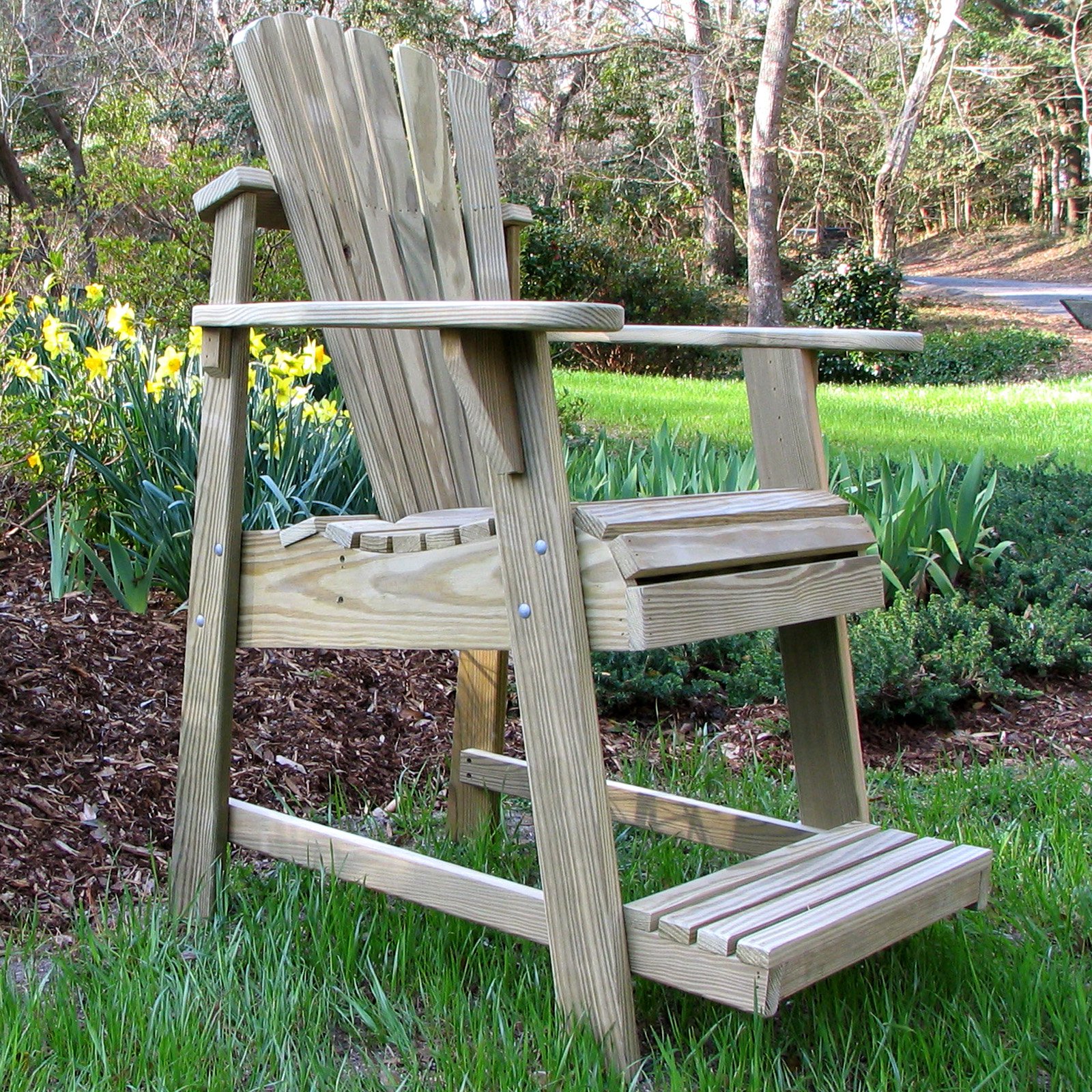 Weathercraft Designers Choice Treated Balcony Adirondack Chair with Footrest - Natural - image 3 of 8