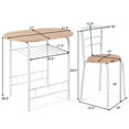 thumbnail image 2 of Patiojoy 3 PCS Kitchen Dining Set Compact Bistro Pub 2 Chairs & Table Tan, 2 of 5