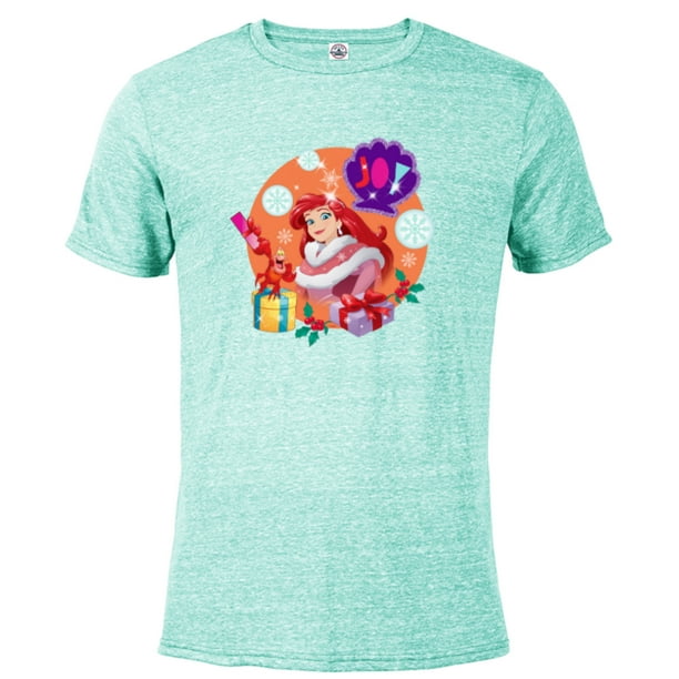 Disney Princess The Little Mermaid Ariel Christmas Joy Short Sleeve Blended T Shirt For Adults Customized Celadon Snow Heather Walmart Com
