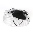 thumbnail image 5 of D-GROEE Fascinators for Women Tea Party Headband Hats Cocktail Flower Mesh Feathers Headwear Hair Clip for Wedding, 5 of 8