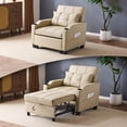 thumbnail image 2 of Ktaxon Sleeper Sofa Bed Convertible Chair Faux Leather 3-in-1 Futon Sofa with Lumbar Pillow for Living Room Bedroom Office Apartment Furniture Beige, 2 of 13