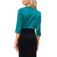 thumbnail image 3 of INSPIRE CHIC Satin Cardigan for Women's 3/4 Sleeve Open Front Cropped Office Work Bolero Shrug S Blue, 3 of 6