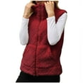 thumbnail image 2 of BLTIBY Womens Fuzzy Fleece Vest Fall Winter Casual Sleeveless Diamond-Patterned Fleece Stand Collar Coat Warm Stylish Lightweight Zip Up Jacket with Pockets Wine XL, 2 of 3