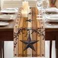 thumbnail image 3 of Texas Star Vintage 70 Inch Table Runner, Berry Yellow Brown Wooden Farmhouse Dresser Scarf Cotton & Linen Tablerunner for Dining/Kitchen Island/Holiday Party Décor 13" x 70", 3 of 9