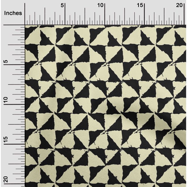 oneOone Georgette Viscose Fabric Geometric Block Decor Fabric Printed BTY 42 Inch Wide