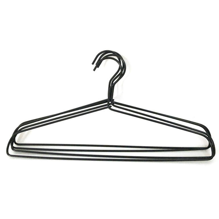 Metal Wire Hanger  Strong Black Coat Clothes Steel Water Proof Heavy Duty  Space Saving Wardrobe Hangers. – Goal Winners