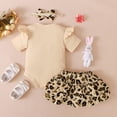 thumbnail image 5 of 3PCS Newborn Toddler Baby Girls Button Romper Tops + Floral Tutu Short Pants Outfits 0-18M, 5 of 12