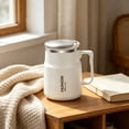 thumbnail image 4 of Taza aislante, taza de té de acero inoxidable con tapa y asa, vaso de café de oficina de 600 ml con infusor extraíble, diseño duradero de grado alimentario, 4 of 6