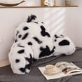 thumbnail image 2 of Faux Fur Reading Pillow Bed Wedge Large Adult Children Backrest with Arms Back Support for Sitting Up in Bed/Couch for Bedrest,whiteBlack, 2 of 16