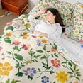 thumbnail image 4 of Homewish Chic Flowers Boy Girl Twin Bedding Sets 7-Piece,Retro Vintage Bedding Comforter Set Microfiber,Spring Garden Breathable Sheet Sets,Lightweight Room Decor,Reversible, 4 of 8