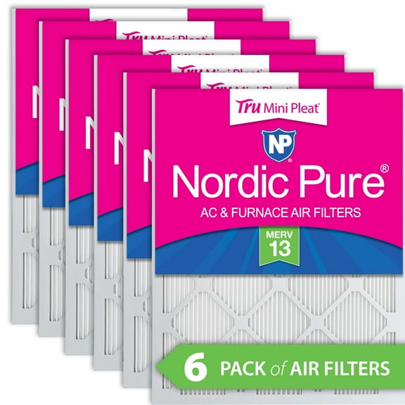 14x20x1 (13_1/2x19_1/2) Nordic Pure Tru Mini Pleat MERV 13 Air Filters 6 Pack