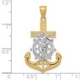 thumbnail image 2 of 19mm 14k With Rhodium Polished Mariners Crucifix Pendant - 1.9 Grams, 2 of 2