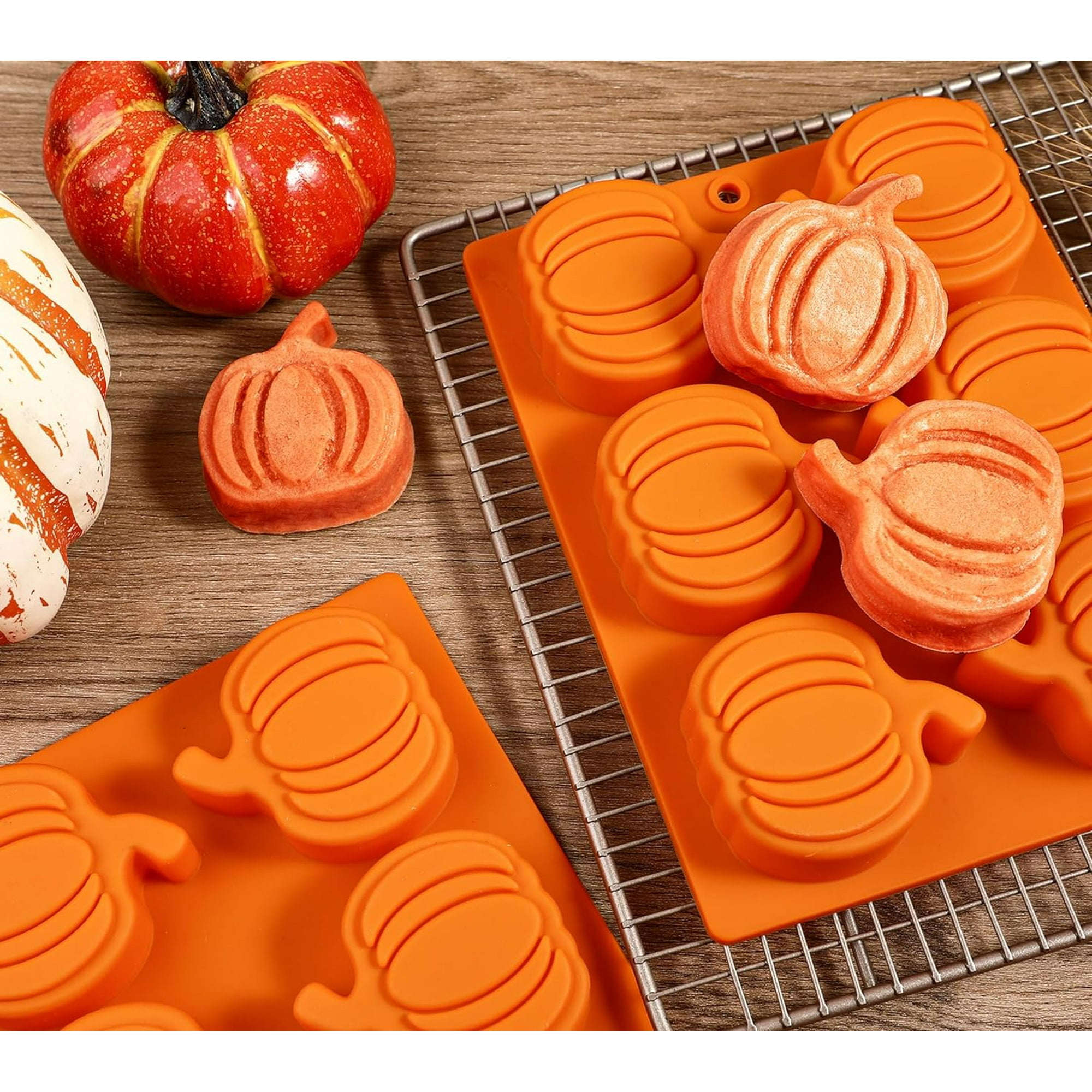 Pumpkin Cake Molds Silicone Pumpkin Cake Pan 6 Cavity Pumpkin Mold for Baking Cupcake Chocolate Pack of 2 Walmart