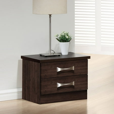 Wood Bedside Table Baxton Studio Colburn Modern and Contemporary 2-Drawer Dark Brown Finish Wood Storage Nightstand Bedside Table ()