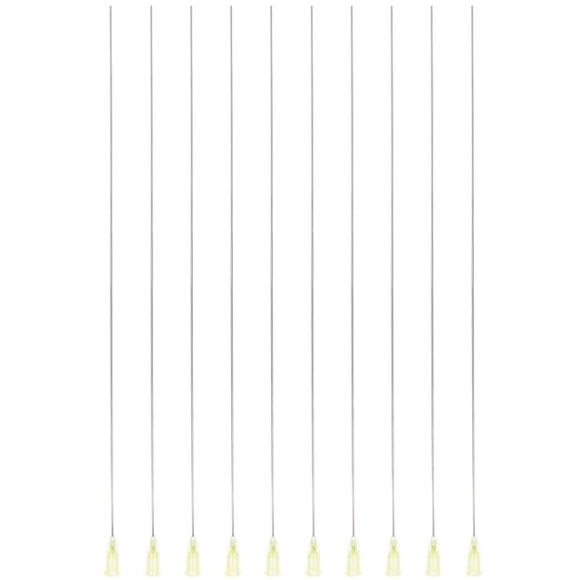 10 agujas dispensadoras de acero inoxidable 304, calibre 20, largas, con conector Luer.
