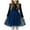 Girls Dresses Light Blue, variant on Girls Velvet-Tutu Dresses Tulle-Splice Size 5-12 Toddlers Kids Trendy Ruffle Long Sleeve Crewneck Solid Color Sequins A-Line Birthday Party Midi Dress