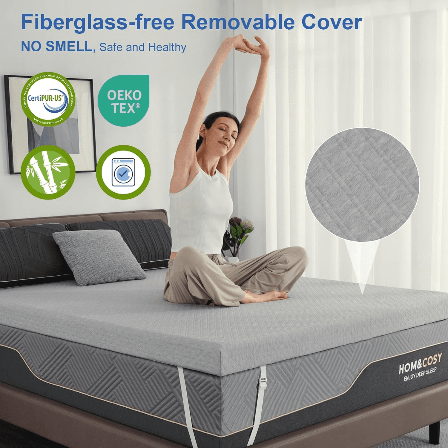Full Size Extra Firm Mattress, 4 Inch Memory Foam Mattress, Cooling Gel Bamboo Charcoal Mattress for Pain Relief, High Density Firm Mattress with Removable Cover, Certified in the USA.