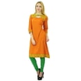 thumbnail image 3 of Phagun Women Cotton Kurti Ethnic Solid Print Designer Kurta Casual Dress, 3 of 7