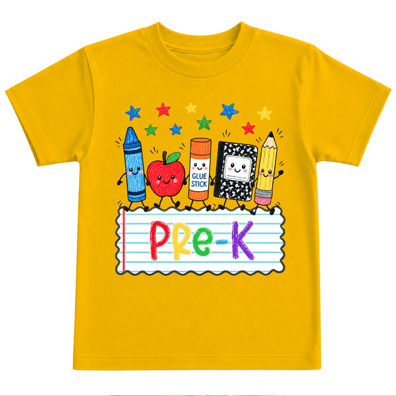 Godmerch Cute Pre-K Characters Back to School Shirt for Kids Youth Graphic T Shirt First Day Tee