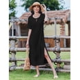 thumbnail image 3 of Vestido de verano Zeagoo, negro, casual, holgado, línea A, Maxi 2025, 3 of 6