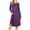 DK Purple, variant on Womens & Plus Round Neck Long Sleeve Knee Length A-Line Swing Trapeze Dress (Magenta, L)