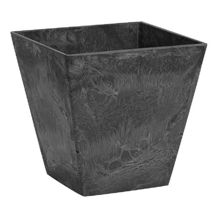 35108 Artstone Ella Square Planter, 10-Inch, Black