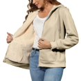 thumbnail image 5 of CILENON Womens Lightweight Jackets Women's Thick Wool Hoodie Zipper Casual Hoodie Winter Jacket Jacket (Beige,XXXXL), 5 of 5