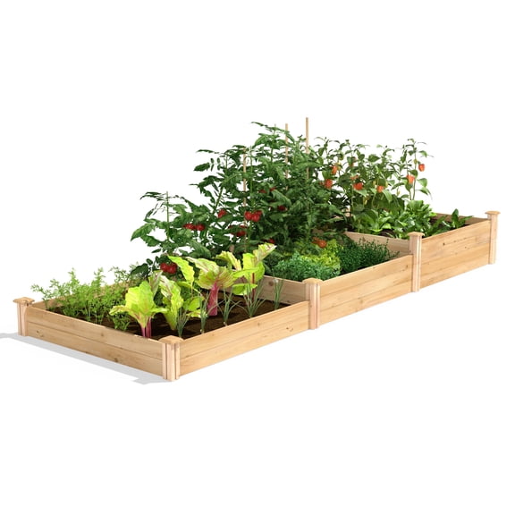 Greenes Fence 4' x 12' x 7-14" (3/4" Thick) Stair-Step Premium Cedar Raised Garden Bed