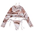 thumbnail image 1 of Bikini de tres piezas de manga larga para mujer con almohadilla en el pecho y sin placa de acero Tie-dye Cómodo bikini dividido con tiras OAVQHLG3B Store  lin121212, 1 of 4