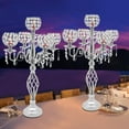 thumbnail image 5 of 26.8" Tall Crystal Candelabra Centerpieces for Tables,5 Arm Bowl Candle Holders Candlestick Holders,with Glass Crystal Decor, for Wedding Christmas Dinner Party Events (Silver 2Pcs ), 5 of 12