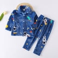 thumbnail image 5 of JAJAHO Girls Flannel Fluffy Pajama Cute Print Long Sleeve Button Down Sleepwear 2 Piece Pjs For Kids 18M-13Y, 5 of 6