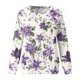 thumbnail image 4 of hxobax Cute Floral Sweatshirts for Womens Fall Trendy Pullover Long Sleeve Crewneck Tunic Top Shirts, 4 of 5