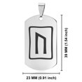 thumbnail image 2 of Stainless Steel Elder Futhark Uruz Rune Dog Tag Pendant Necklace, 2 of 3