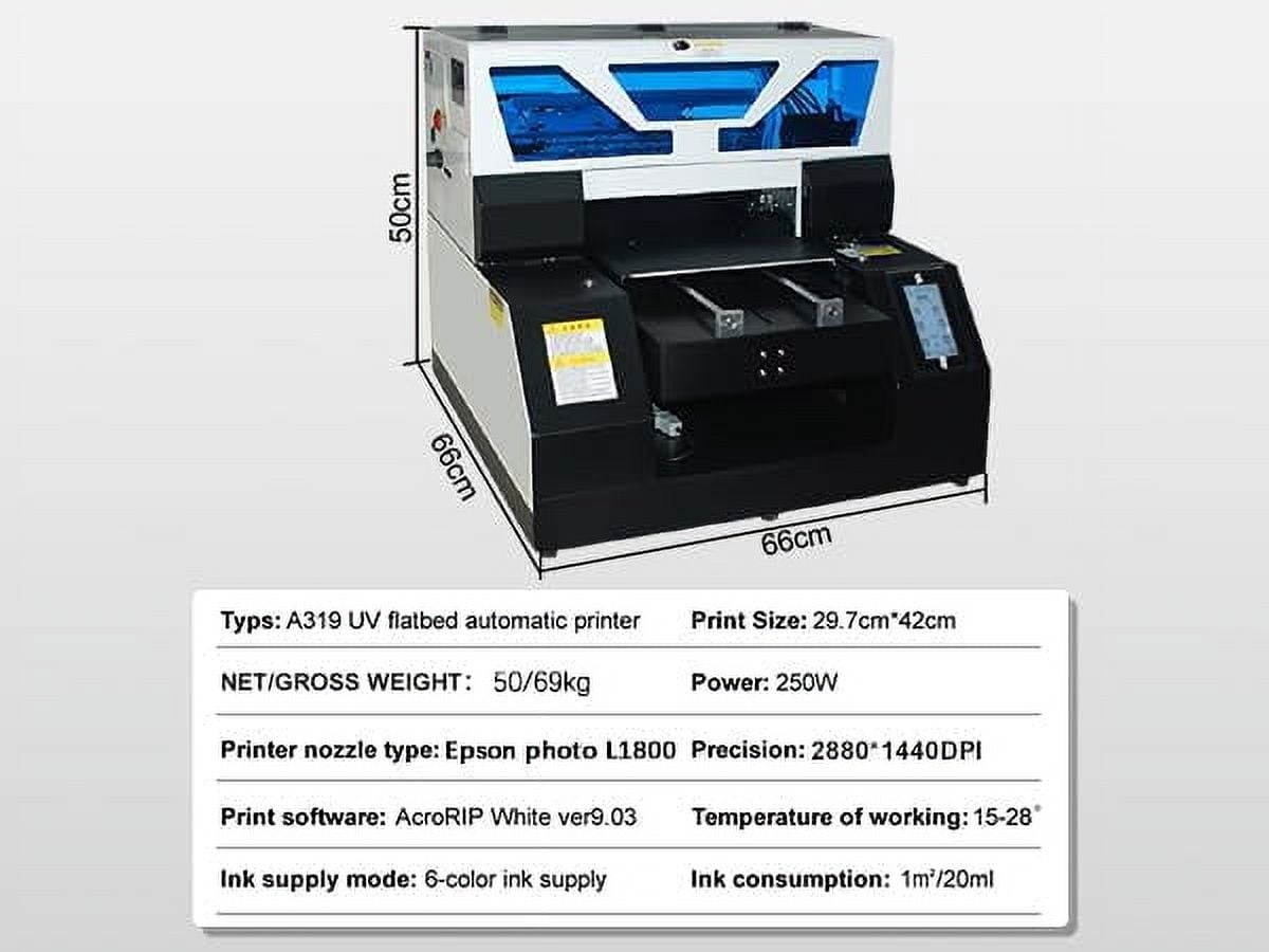 SIHAO A3 L1800 UV Printer, High Precision 2880x1440dpi UV DTG Printer Machine