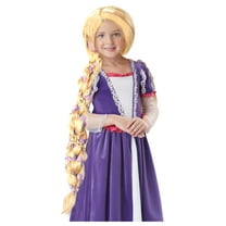 Disney Princess Yellow Halloween Rapunzel Costume Wig, with Flowers for Child