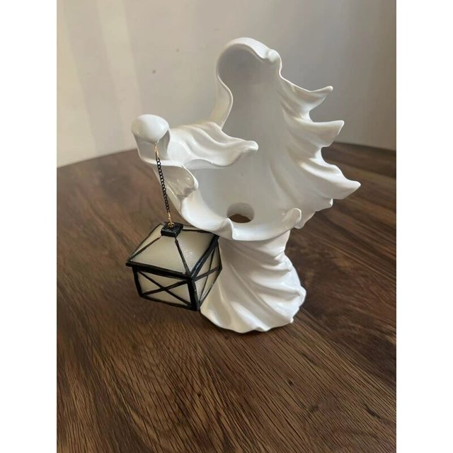 Linterna de mensajero de terror, adorno de bruja, escultura de resina, estatua de fantasma