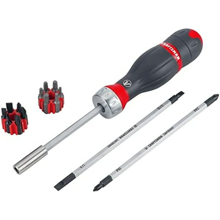 CRAFTSMAN V-SERIES 3 in 1 Ratcheting Screwdriver Set with Assorted Multi-Bits, 18 Piece (CMHT68142V)