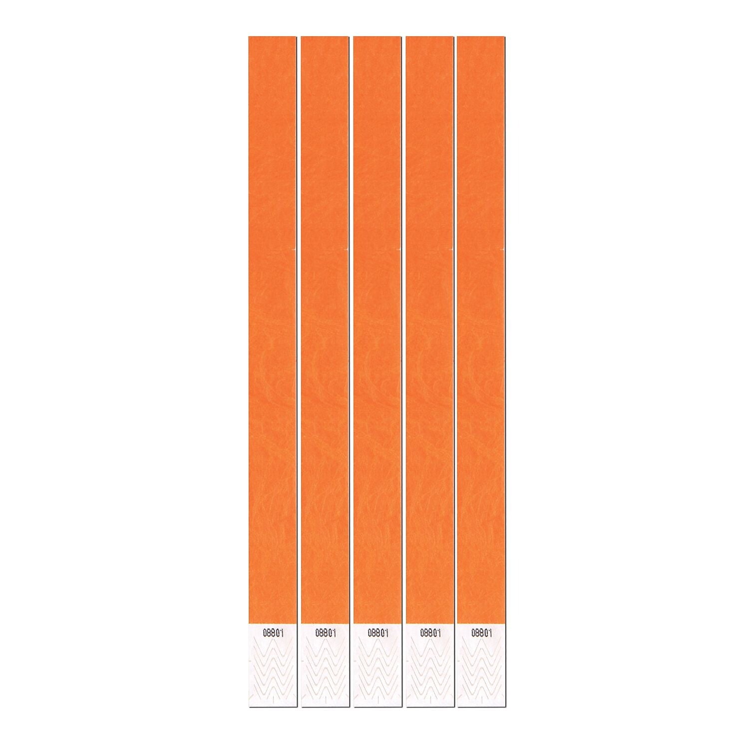Details about   3/4" Tyvek Wristbands Neon Orange-100 Count 