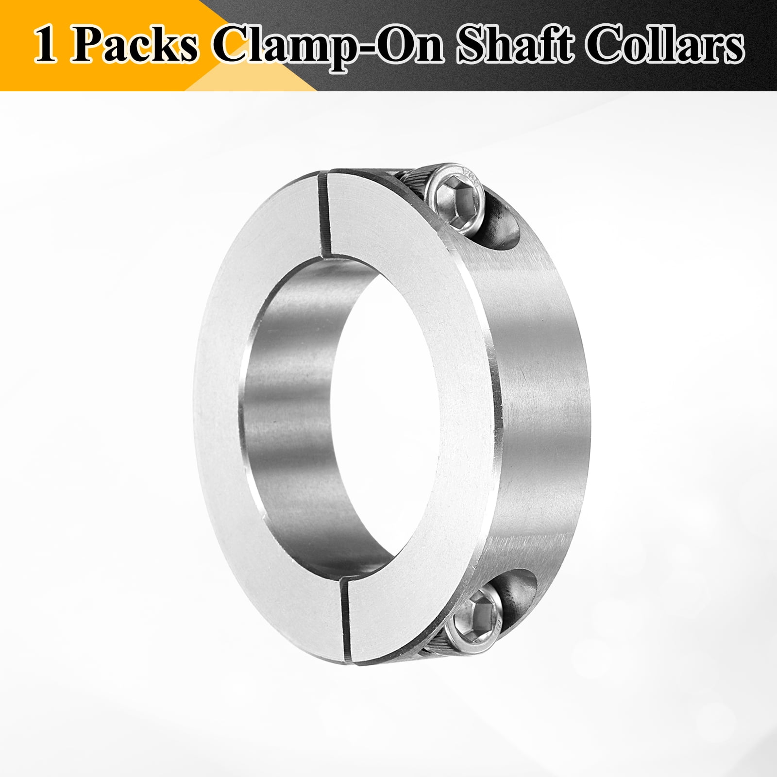 Uxcell Double Split Shaft Collar 1-3/4" Bore, Two Piece Clamping Collar 2-3/4" OD 11/16" Thickness, 303 Stainless Steel Set Screw Split Collar